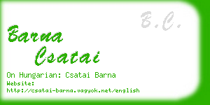 barna csatai business card